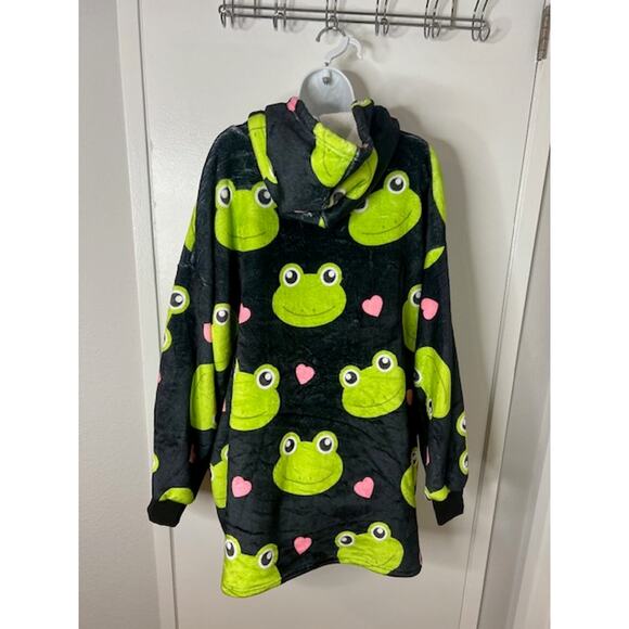 Huglanket Unisex Frog Oversized Hooded Blanket ~ One Size - Picture 4 of 4